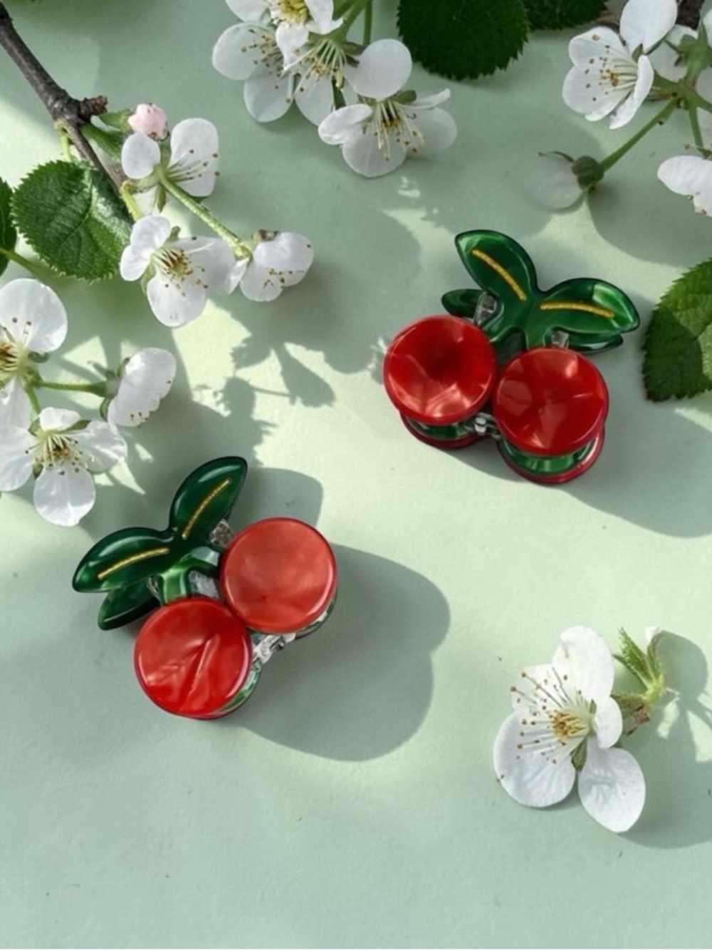 mini hair cherry claw clips barrettes, hairpins hair, accessories set of 6 NWT